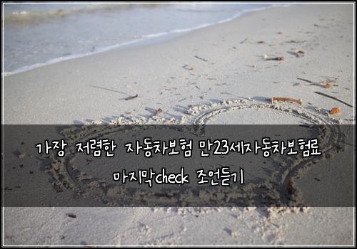 가장 저렴한 자동차보험 만23세자동차보험료 마지막check 조언듣기
