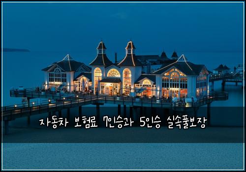 자동차 보험료 7인승과 5인승 실속풀보장