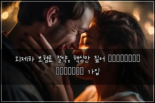 외제차 보험료 절약, 핵심만 짚어 выгодные условия 가입