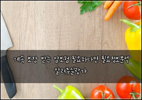 계속 보장 받는 암보험 필요하다면  필요정보분석 알려주실랑가