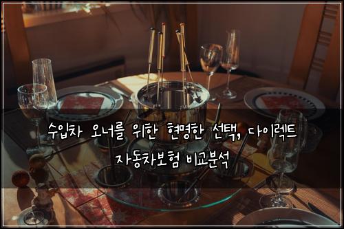 수입차 오너를 위한 현명한 선택, 다이렉트 자동차보험 비교분석