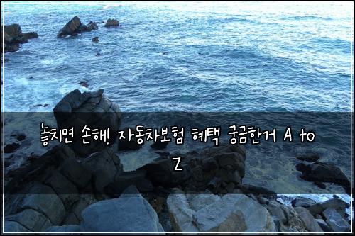  놓치면 손해! 자동차보험 혜택 궁금한거 A to Z