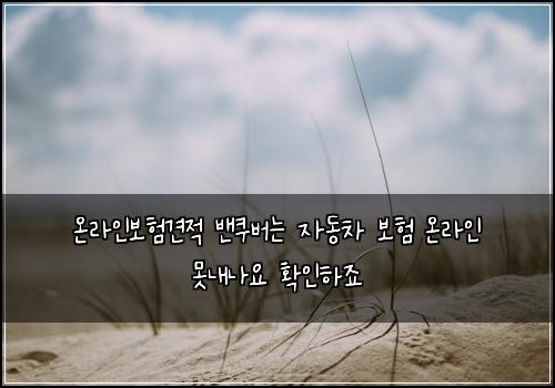 온라인보험견적 밴쿠버는 자동차 보험 온라인 못내나요 확인하죠