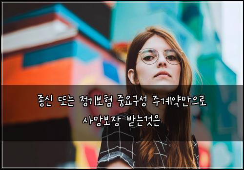 종신 또는 정기보험 중요구성  주계약만으로 사망보장 받는것은
