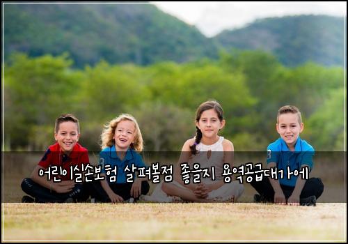 어린이실손보험 살펴볼점  좋을지 용역공급대가에