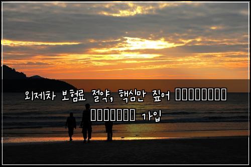 외제차 보험료 절약, 핵심만 짚어 выгодные условия 가입