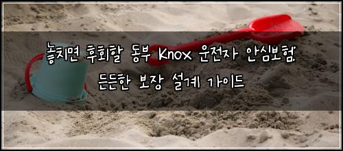  놓치면 후회할 동부 Knox 운전자 안심보험: 든든한 보장 설계 가이드