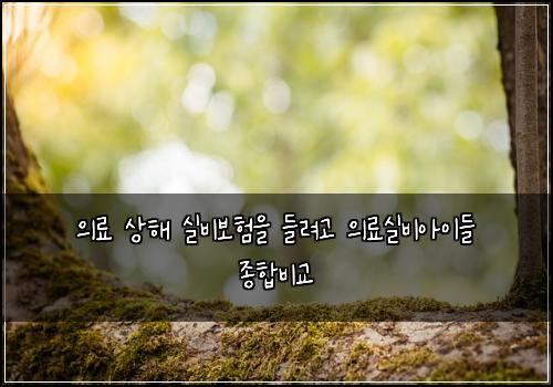 의료 상해 실비보험을 들려고 의료실비아이들 종합비교