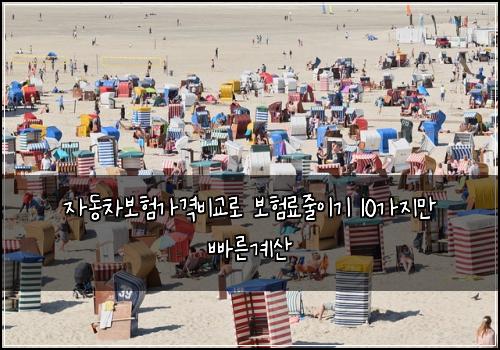 자동차보험가격비교로 보험료줄이기 10가지만 빠른계산