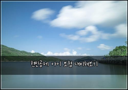 현민공제 아이 보험 대비해보기 