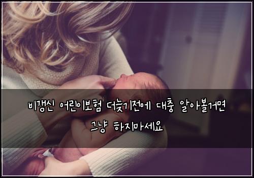 비갱신 어린이보험 더늦기전에  대충 알아볼거면 그냥 하지마세요