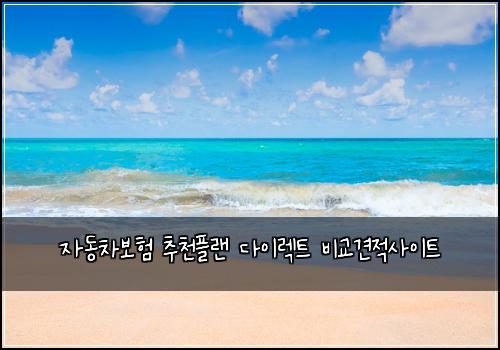 자동차보험 추천플랜  다이렉트 비교견적사이트