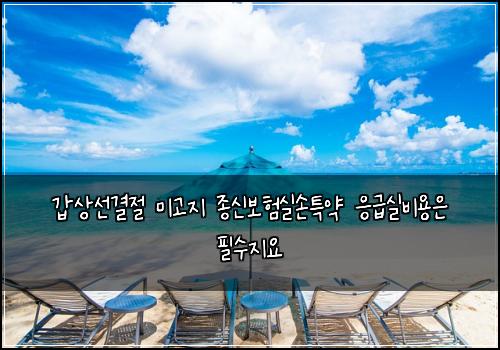 갑상선결절 미고지 종신보험실손특약 응급실비용은 필수지요