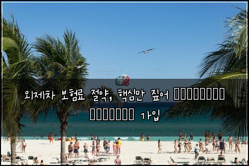 외제차 보험료 절약, 핵심만 짚어 выгодные условия 가입