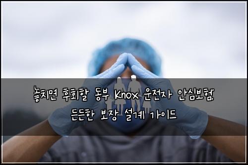  놓치면 후회할 동부 Knox 운전자 안심보험: 든든한 보장 설계 가이드