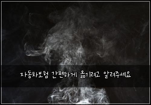 자동차보험 간편하게  옮기려고 알려주세요
