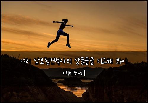 여러 암보험견적사의 상품들을 비교해 봐야 대비하기