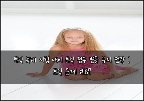 토익 독해 시험 대비 토익 점수 변동 유지 전략 : 토익 문제 #167