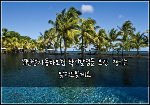 99년생자동차보험 확인할점들  보장 챙기는 알려드릴게요