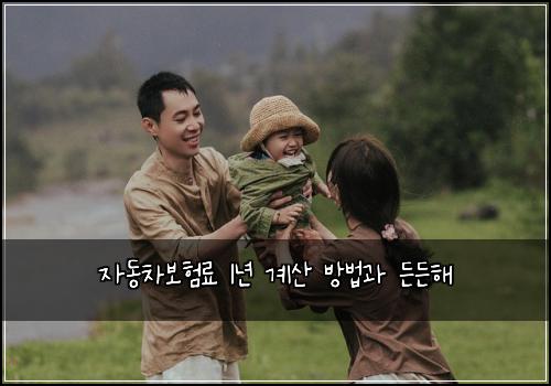 자동차보험료 1년 계산 방법과 든든해