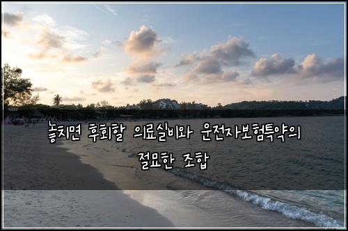  놓치면 후회할 의료실비와 운전자보험특약의 절묘한 조합