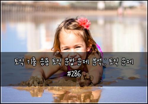 토익 기출 응용 토익 문법 문제 분석 : 토익 문제 #286