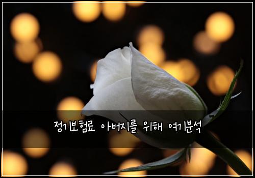 정기보험료 아버지를 위해 여기분석