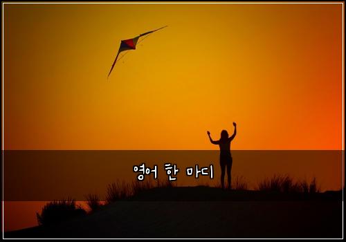 영어 한 마디