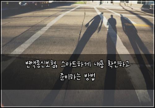 변액종신보험, 스마트하게 내용 확인하고 준비하는 방법