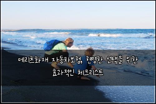 메리츠화재 자동차보험, 현명한 선택을 위한 효과적인 체크리스트