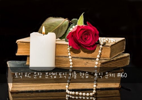 토익 RC 문장 분석법 토익 기출 학습 : 토익 문제 #160