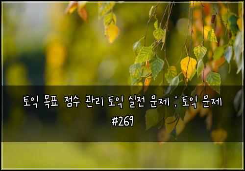 토익 목표 점수 관리 토익 실전 문제 : 토익 문제 #269