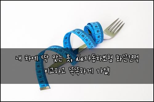  내 차에 딱 맞는 옷, aia자동차보험 화끈견적 비교하고 똑똑하게 가입!