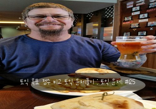 토익 목표 점수 비교 토익 문제풀이 : 토익 문제 #125