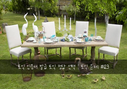 토익 인증서 발급 토익 정답 선택 : 토익 문제 #123