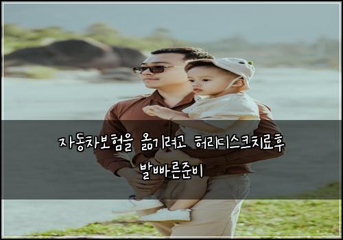 자동차보험을 옮기려고 허리디스크치료후 발빠른준비