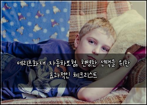 메리츠화재 자동차보험, 현명한 선택을 위한 효과적인 체크리스트