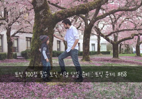 토익 900점 필수 토익 시험 당일 준비 : 토익 문제 #158