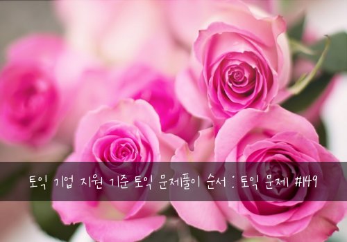 토익 기업 지원 기준 토익 문제풀이 순서 : 토익 문제 #149