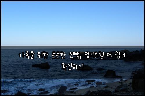  가족을 위한 든든한 선택, 정기보험 더 쉽게 확인하기