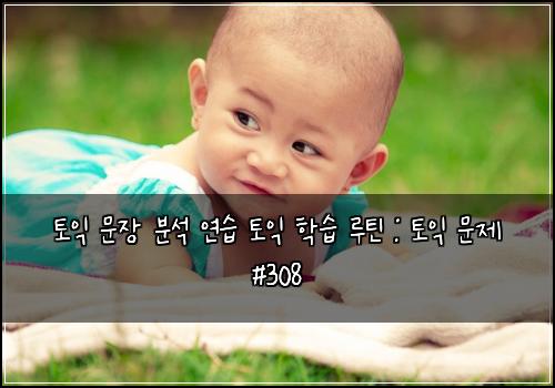 토익 문장 분석 연습 토익 학습 루틴 : 토익 문제 #308