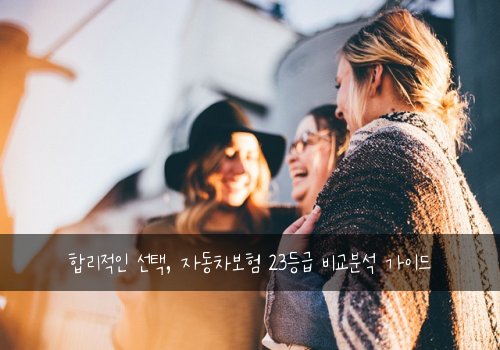  합리적인 선택, 자동차보험 23등급 비교분석 가이드
