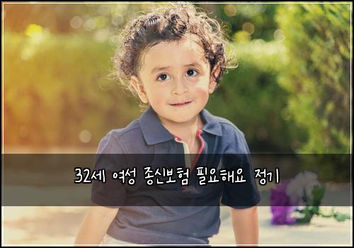 32세 여성 종신보험 필요해요  정기