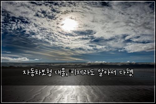  자동차보험 대물, 이제라도 알아서 다행!