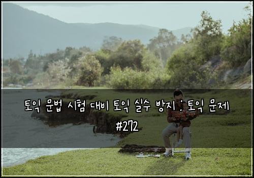 토익 문법 시험 대비 토익 실수 방지 : 토익 문제 #272
