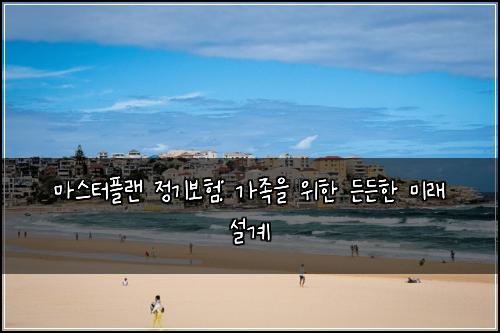 마스터플랜 정기보험: 가족을 위한 든든한 미래 설계