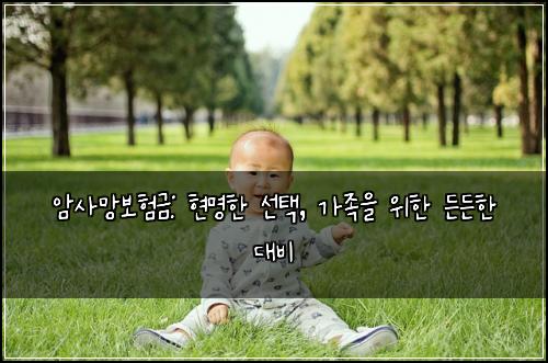암사망보험금: 현명한 선택, 가족을 위한 든든한 대비