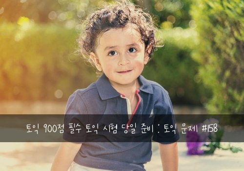 토익 900점 필수 토익 시험 당일 준비 : 토익 문제 #158