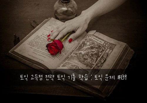 토익 고득점 전략 토익 기출 학습 : 토익 문제 #139