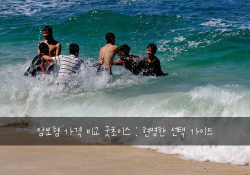 암보험 가격 비교 굿초이스 : 현명한 선택 가이드